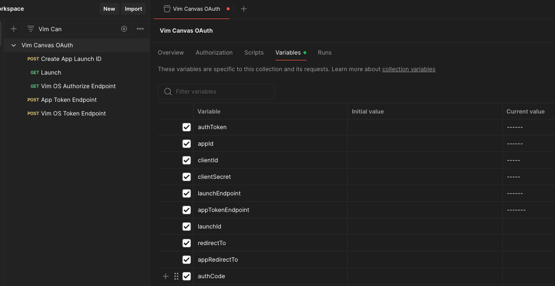 Postman variables